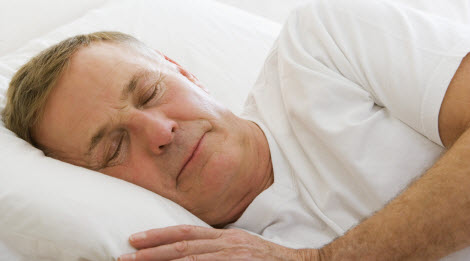 Man sleeping on a pillow